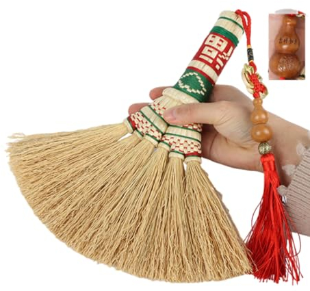 Straw Small Broom - Special Dusting Brooms,for Indoor,Outdoor or Garden Broom Cleaning Broomstick,Wide Sweeping Area,C