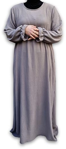 Yaqeen Jazz Abaya Seitentaschen Muslimah Maxikleid Islamisches Gebetskleid Ideal Casual/Moschee/Madrassa/Ramadan/Eid/Hajj/Umrah