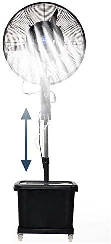 Exterior Ventilador de pedestal nebulizador, 60° Oscilante Altura ajustable Ventilador de pie con tanque de 42L, 3 Refrigeración Ventiladores de velocidad para Patio, Jardín, Patio Trasero