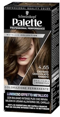 Schwarzkopf Metallic Collection 4-65 Braun Schokoladenbraun Kupfer Haarfarbe mit Metallic-Effekt, Schokoladenbraune Haarfarbe für bis zu 100% Grauabdeckung