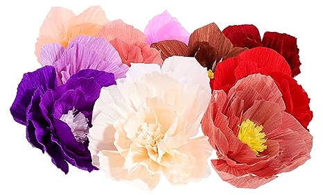 ULDIGI 11stücke Handgemachte Papierblumen Wanddekoration Seidenpapierblumen Für Geschenkverpackung DIY Papierblumenschmuck Für Partydeko Fenster Tische Türen Und Mehr