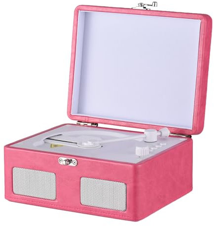 CHOYUE Retro CD Player Multifunctional Tray-type BT Player Audio Turntables USB Drive Playback Portable CD Player with Remote Control Built-in 2 Speakers Rechargeable Wireless Music Streaming for Home
