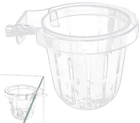 Aquarium-Pflanzgefäß, transparent, Aquarium-Hydrokultur-Pflanzenhalter, transparent | Aquatischer Hängetopf | Aquarium-Pflanze, Pflanzenbecher, Töpfe, Dekoration für den Aquaponik-Pflanzenan