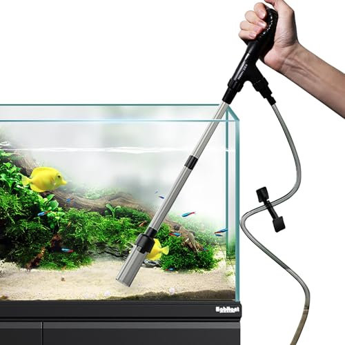 HYDIK Limpiador De Grava para Acuarios, Aspirador Sifónico para Acuarios con Abrazadera Controladora De Manguera De Agua, Kit Limpiador De Arena para Peceras, Apto para Arena De Lavado