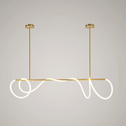 Lampara de techo , - Strip Luminaria suspendida Minimalista LED Mesa de comedor Araña Hogar moderno Sala de estar Lámpara colgante Personalidad Cafe Bar Luz colgante de techo ajustable(Warm Light)