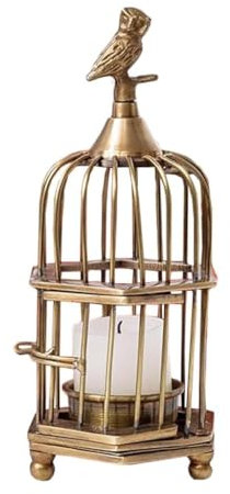 Generisch Kerzenständer, Messing-Kerzenständer, Vogelkäfig, antiker Kerzenständer, dekorativer Kerzenhalter, nostalgischer Charme, Heimdekoration