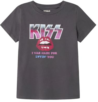 SPRINGFIELD Frqs License Kiss T-shirt för kvinnor, Kolgrå, L