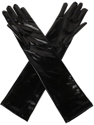 GALPADA 1paar Damen Metallic Langhandschuhe Für Cosplay Und Partys Elegante Dehnbare Wet Look Abendhandschuhe Für Halloween Und Festliche Anlässe