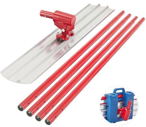 AZDEWE Taloche À Béton 48 X 8 Pouces Avec Boîte À Outils En Plastique De Transport, pour La Finition Du Béton, Extrémité Ronde En Alliage D'aluminium Et De Magnésium, Poignées Extensibles pour Flotteu