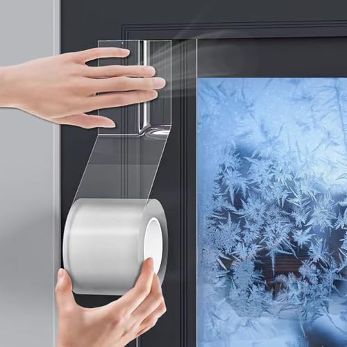 WLHFDC Fenster Dichtungsband Selbstklebend 5cmx10m,Fenster Zugluftstopper Wetterdichtungsband,Abdichten Isolierung Gegen Kälte Wasserfest für Türen Fenster Bad Dusche Anti Wind