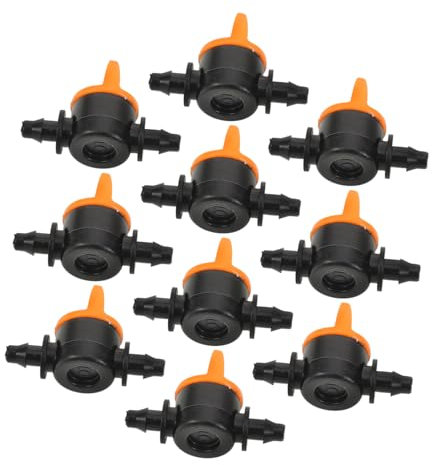 Toddmomy 10pcs Mini Valves for Drip Irrigation 4/7mm Tubing Shut off Valves Sprinkler Controller Water Supply Line