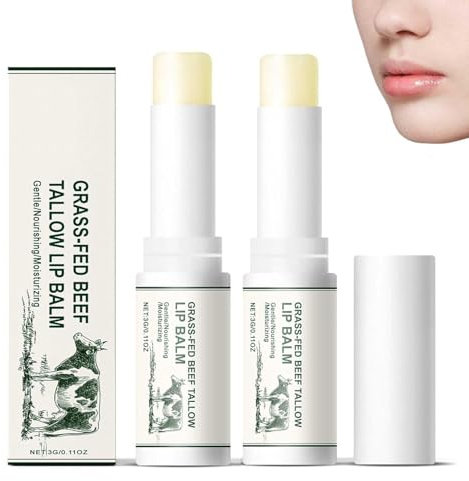 CYRMPQ Lippenbalsam aus Rindertalg Bio-Talgbalsam von grasgefütterten Tieren Pflegender und beruhigender Lippenpflegestift für die Haut