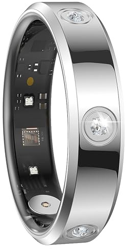 findtime Anello intelligente ultra stretto per fitness, cardiofrequenzimetro, monitoraggio del sonno, monitoraggio dell'ossigeno nel sangue, contapassi, calorie, contapassi, fotocamera remota