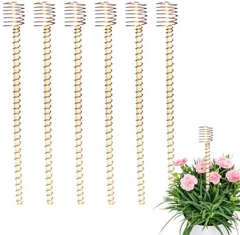 Bohany Kupfer Pflanzenstäbe - 6er-Set Elektrokultur-Pflanzstab Gartenwerkzeug,Elektronische 30 cm Gartenstäbe für Pflanzen Gemüse Obst mit Höheren Ernteerträgen im Garten Balkon Terrasse
