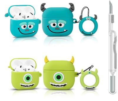 XMBYGY - (Confezione da 2+Penna Pulisci) Custodia per AirPods Apple di 4ª Generazione, Auricolari Wireless con Kit di Penna Pulisci, Custodia di Ricarica Protettiva Antiurto in Silicone Carino e