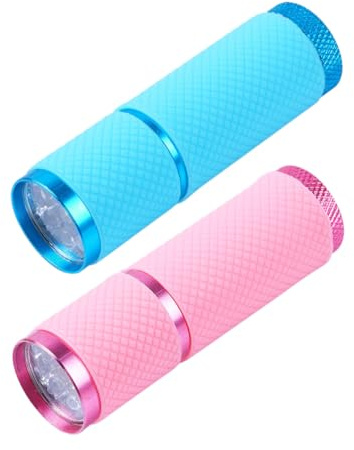 PACKOVE Mini Lampada LED per Unghie UV Compatta e Conveniente in Lega di Alluminio 2 Pezzi Design Semplice e Potenza Uv395-400nm per Asciugatura Rapida Smalti Gel