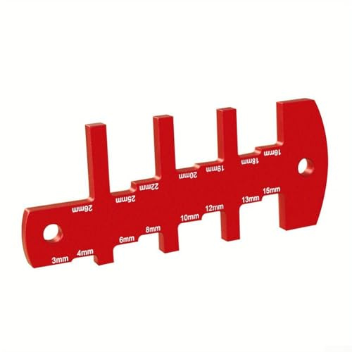 Hasaller Height Gauges Professional Aluminum Height Gauge Red Measuring Tool Measurement Height Ruler with 3-26mm Scale for Table Saw Blade Milling Machine Slot Depth Woodworking Inspection