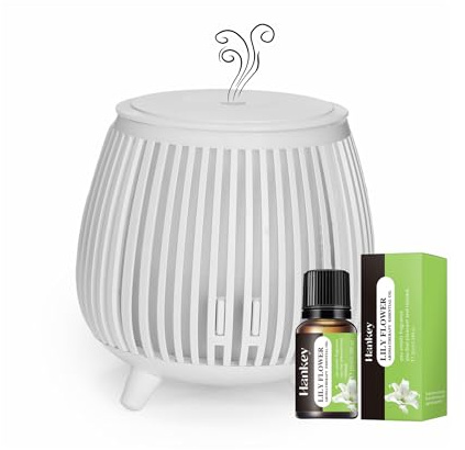 Diffuser Ultrasonic Aroma Humidifier – Portable USB Mini Essential Oil Diffuser with LED Mood Light – Cool Mist Air Freshener for Home, Office, Car, Bedroom, Travel - 140ml (White)