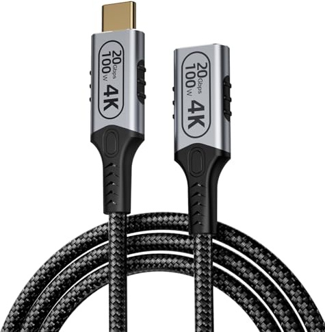 BAWIOFIAU 20Gbps USB C Verlängerung,USB C 3.2 Verlängerungskabel 4K@144Hz 5K@60Hz,USB Type C Verlängerung 240W PD 3.1 Stecker auf Buchse für SSD, Thunderbolt 4/3 (2M)