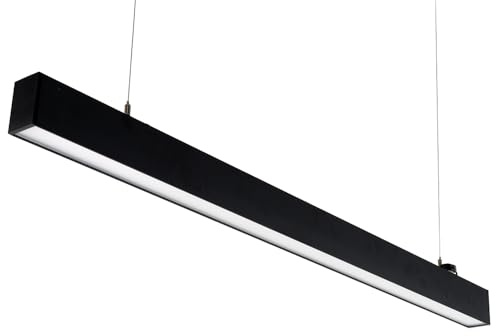 LUXULA LED Pendelleuchte 120 cm Schwarz, 30W 3600lm, 3000K-6500K | einstellbare Farbtemperatur, Hängelampe Up & Down Aluminium, blendfrei UGR<19, Büro- und Tresenleuchte, Esszimmerlampe