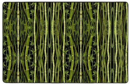 YTUOPWE Frischer Bambus-Teppich aus Flanellstoff, 152,4 x 99,1 cm, Bodenmatte für Wohnzimmer, Büro, Couchtisch, Bett, Balkon