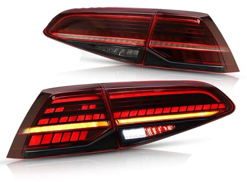 Auto Rückleuchten Für VW Golf MK7 Golf 7 5 TSI TDI 2013-2019,Auto Heckleuchte Rücklicht Rückleuchte Baugruppe Links Rechts Rücklichter Gehäuse,Red