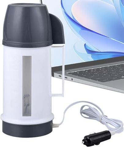 Walopola Bollitore elettrico, 12/24 V, spegnimento automatico, bollitore per auto, per viaggi, campeggio, auto, viaggi all'aperto, pendolari e guida quotidiana