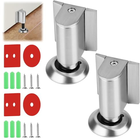 elthmpr Türstopper Magnetisch Door Stopper - 2 Stück Türstopper Boden Edelstahl, Türhalter ohne Bohren Selbstklebend, Höhenverstellbarer Türpuffer Wandschutz für Schlafzimmer Küche Büro Bäder