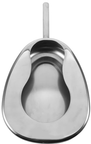JHKNNK Sängpanna - Resesängpanna i rostfritt stål med handtag för äldre - Bärbar sängpanna för vuxna, urinoar för kvinnor och män, för sängliggande patienter, sjukhus, vårdhem