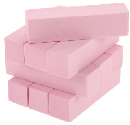 LALADEFIEE 10Pcs Pink Four-Sided Nail Polishing Blocks Nail Buffers Files for Women Manicure Art Supplies Sanding Sponge for Salon and Home Use
