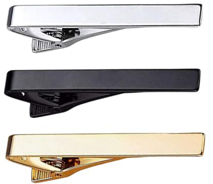 Uonlytech 3 Stück-pack Krawattenklammer für Herren aus Kupfer Klassische und Stilvolle Anzug Clips Modisches Accessoire für Büro und Hochzeit Praktische Krawattenklammern