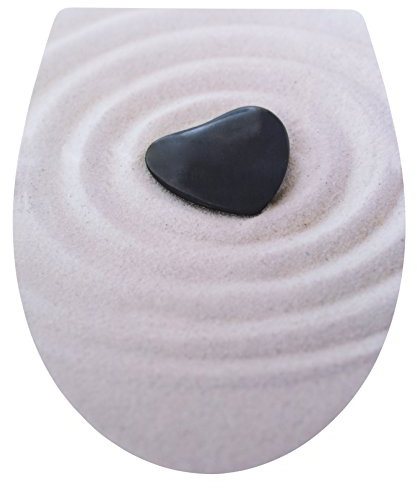 Cornat WC-Sitz Sand Herz - Außergewöhnliche 3D-Relief Optik - Pflegeleichter Duroplast - Quick up & Clean Funktion - Absenkautomatik / Toilettensitz / Klodeckel / KSDSC253