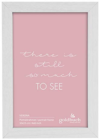 Goldbuch Verona - Marco de Fotos de Madera de Densidad Media (10 x 15 cm, Marco de Fotos con Soporte de Pared, Marco de 11,5 x 16,5 x 1,5 cm), Color Blanco