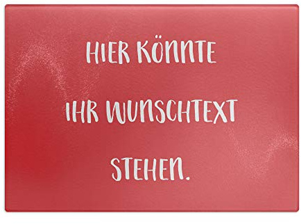 printplanet - Glas-Schneidbrett mit Text selbst gestalten - Frühstücksbrettchen Personalisieren und Bedrucken - Hintergrund: Rot