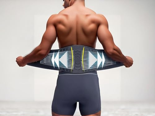 Khankah Sirajia Limited Adjustable Lumbar Belt, Back Support Belt, Lower Back Brace for Posture, Back Pain, Sciatica Relief, and Abdominal Gym Support - Size 28-32 Medium
