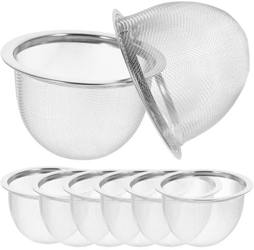 Teapot Mesh Strainer Infuser Filter: Replacement Stainless Steel Tea Pot Drain Net 8pcs Reusable Loose Leaf Tea Strainer Tea Infuser 7. 2cm, Silver (4I0L037PHYFLGC1325FUYZI)