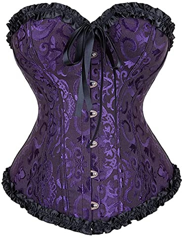 Grebrafan Corset época Victoriana Mujer Corsé Nupcial Gotico