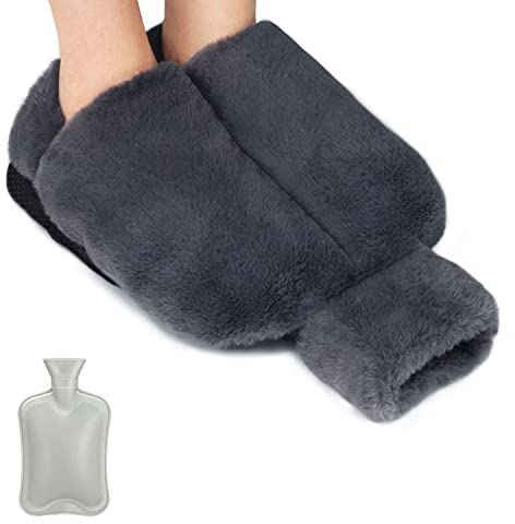 Fußwärmer Wärmflasche Ohne Strom, Fusswärmer Erwachsene Groß Wärmflasche Fußheizung Ohne Kabel, Beheizbare Hausschuhe Kalte Füße Wärmen Fußwärmer Pads, Fußwärmflasche für Damen/Herren/Kinder（40x36cm）