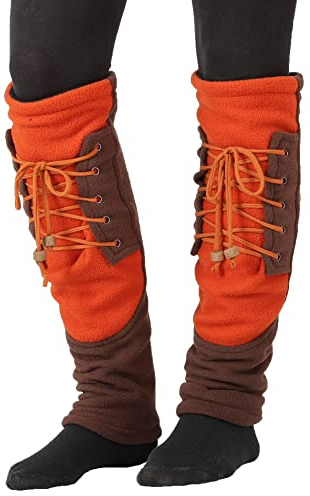 PUREWONDER Damen Stulpen Beinstulpen Fleece Beinwärmer Modell Nr. 29 Braun