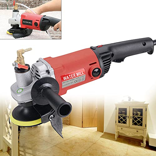 1400W Nassschleifmaschine Profi Nass-Steinschleifer Schleifmaschine Naßpolierer Diamant Schleifpad Set mit 2 Kohlebürsten, zum Nassschleifen und Nasspolieren von Gestein geeignet