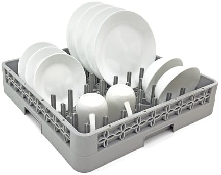 Farag Janitorial Peg Plate Rack for Commercial Dishwasher | Full Size Tray Rack | Polypropylene (Gray)
