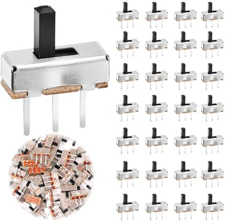 LNGJIN 220 Stück Mini Schiebeschalter， SS12D00 G6 Mini Vertikale Schiebeschalter，3 Pin 2 Position 1P2T SPDT Micro Rast Kippschalter，Positionen Schiebeschalter，DC50V 0.5A Schalter Einbauschalter-Set