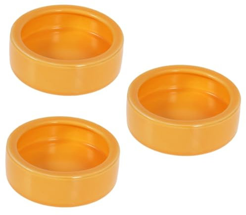 minkissy 3stücke Crawler Futterbehälter Für Aquarien Mittelgroße Runde Keramikschale Orange Für Garnelen Fische Und Reptilien Langlebig Und Dekorativ
