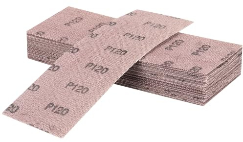 Sruhrak Netz Schleifstreifen 80 x 230mm，25 Stück Profi-Schleifgitter mit P120 Körnung, für Handschliff, Schwingschleifer und Handschleifblock
