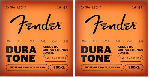 Fender 860XL Phosphorbronze Dura Tone® beschichtet 10-48 (Packung mit 2)