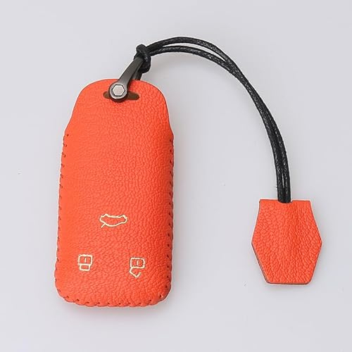 FXDSCA Autoschlüssel Hülle für Audi A4 S4 RS4 B9 8W, Schlüsselhülle Schlüsselanhänger, Auto Fernschlüssel Schutzhülle Auto Schlüsselanhänger Zubehör,E Orange