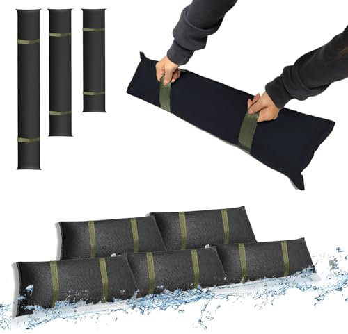 Estresen - 6 sacos de arena de 90 x 20 cm con asas, bloqueos de inundación activados por agua, para puertas de garaje y sótanos