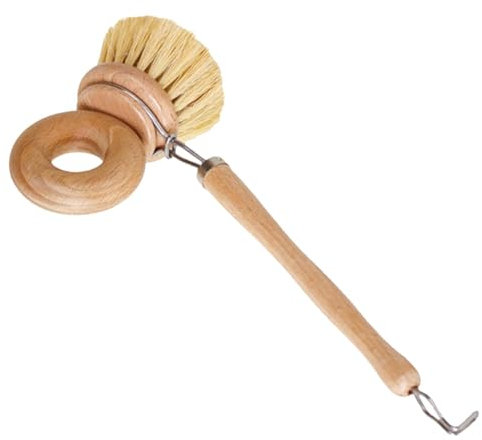Multifunctional Kitchen Scrubbers, Long Handle Kitchen Dish Scrubber, Wooden Dishwasher Scrubber, Non Scratch Dish Washing Scrubbers 25x9.5cm/9.8x3.7inch for Vegetable Bowls