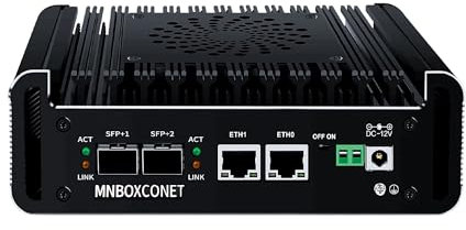 MNBOXCONET Micro Firewall PC 10GbE SFP+ Core i3 N305, Mini PC Appliance Büro, Barebone NO RAM NO SSD, 2xi226V 2.5GbE LAN, Type-C, TF Slot, HD, Support OPNsense, SPK/MIC
