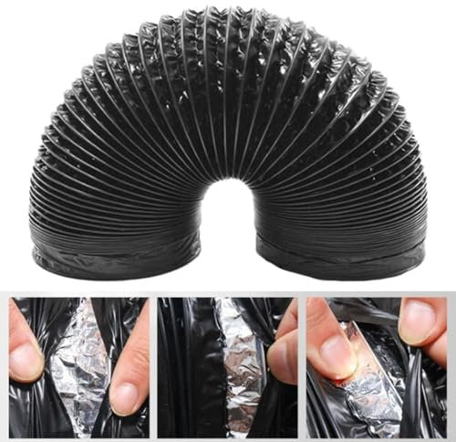 150mm Flexible Aluminiumfolie Luftkanal 5 Meter Luftkanal Flexibler Schlauch Trockner Entlüftungsschlauch für Dunstabzugshaube Rohrventilator für Badezimmer WC